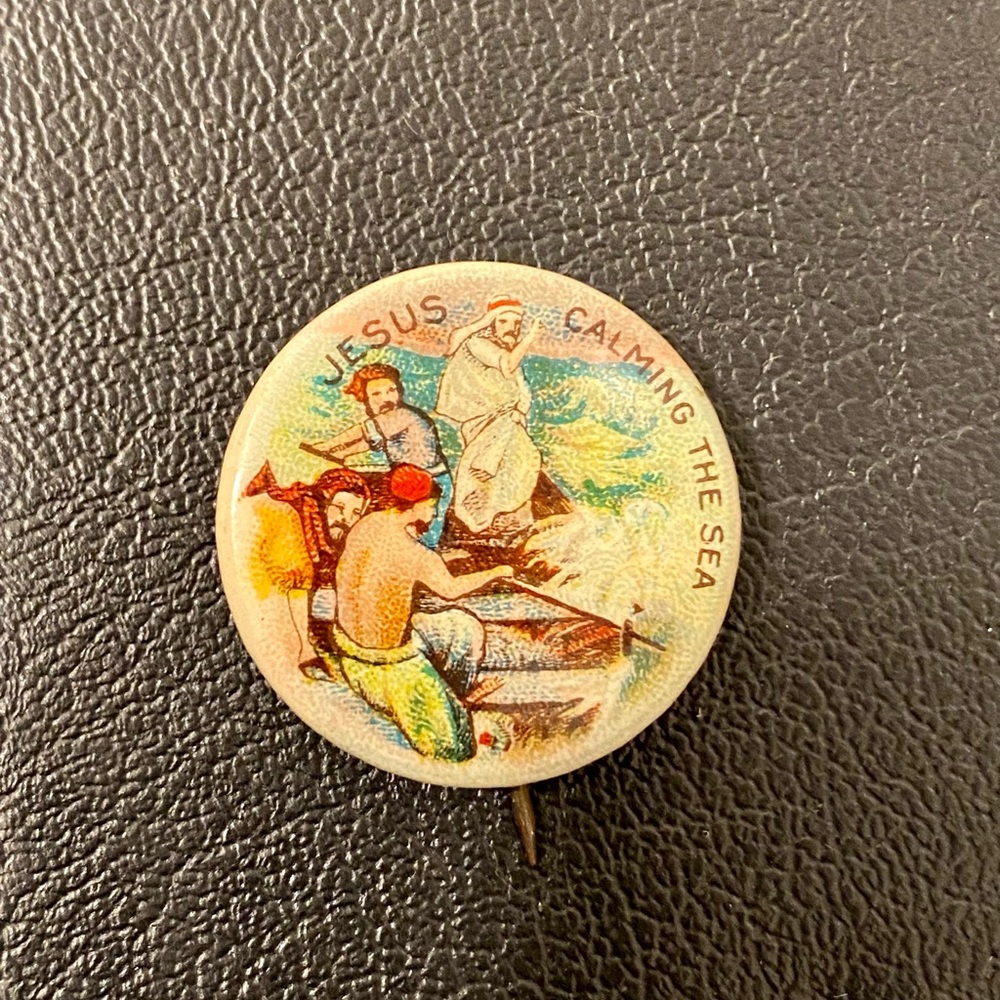 Vintage Bible Stories David C Cook Jesus Calming The Seas Button Pin Pinback
